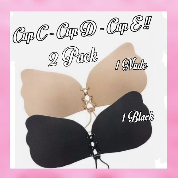 Sale 2 PACK Of the BEST SELLING STRAPLESS BACKLESS BRA Reusable push up w wings. - Picture 2 of 4